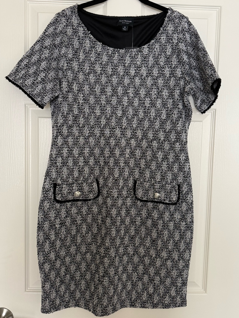 NWT Isaac Mizrahi Black & White Tweed Sheath Dress